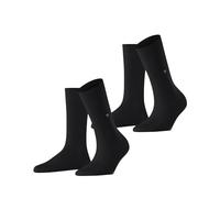 Burlington Women's Everyday Multipack W So Cotton Plain 2 Pairs Socks, Black 3000, 3.5-7
