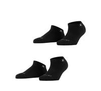Burlington Women's Everyday Sneaker Multipack W Sn Cotton Low-Cut Plain Trainer Socks 2 Pairs, Black 3000, 3.5-7