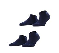 Burlington Women's Everyday Sneaker Multipack W Sn Cotton Low-Cut Plain Trainer Socks 2 Pairs, Blue Marine 6120, 3.5-7