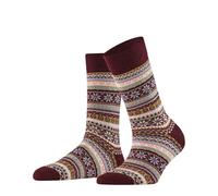 Burlington Women's Fair Isle Delight W So Wool Patterned 1 Pair Socks, Red Claret 8435, 3.5-7
