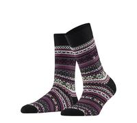 Burlington Women's Fair Isle Delight W So Wool Patterned Socks 1 Pair, Black 3000, 3.5-7
