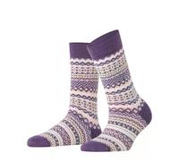 Burlington Women's Fair Isle W So Wool Patterned Socks 1 Pair, Red Wineberry 8761, 3.5-7