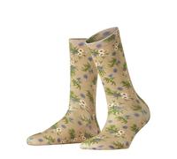 Burlington Women's Floral Romance W So Cotton Patterned 1 Pair Socks, Beige Sesame 4410, 3.5-7