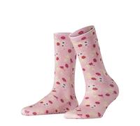Burlington Women's Floral Romance W So Cotton Patterned 1 Pair Socks, Pink Powder 8493, 3.5-7
