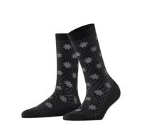 Burlington Women's Holly Jolly W So Cotton Patterned Socks 1 Pair, Black 3000, 3.5-7