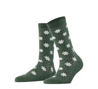 Burlington Women's Holly Jolly W So Cotton Patterned Socks 1 Pair, Green Eucalyptus 7502, 3.5-7