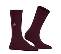 Burlington Women's Lady W So Cotton Patterned 1 Pair Socks, Red Burgund 8011 Brit Style, 3.5-7