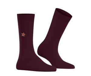 Burlington Women's Lady W So Cotton Patterned 1 Pair Socks, Red Burgund 8011 Brit Style, 3.5-7