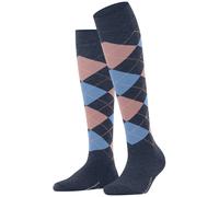 Burlington Women's Marylebone W Kh Wool Long Patterned 1 Pair Knee-High Socks, Blue Dark Melange 6688, 3.5-7