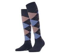 Burlington Women's Marylebone W Kh Wool Long Patterned 1 Pair Knee-High Socks, Blue Dark Melange 6688, 3.5-7