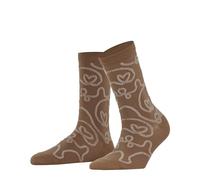 Burlington Women's Ocean Lovers W So Cotton Patterned 1 Pair Socks, Brown Sugar 5152, 3.5-7