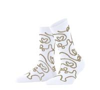 Burlington Women's Ocean Lovers W So Cotton Patterned 1 Pair Socks, White 2000, 3.5-7
