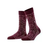 Burlington Women's Ornamental W So Cotton Patterned Socks 1 Pair, Red Barolo 8596, 3.5-7
