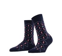 Burlington Women's Phone Booth W So Cotton Patterned Socks 1 Pair, Blue Marine 6120, 3.5-7