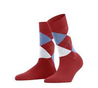 Burlington Women's Queen Socks Breathable Cotton Reinforced Soft Flat Seam For Pressure-Free Toes Trendy Argyle Pattern 1 Pair