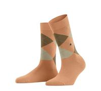 Burlington Women's Queen Socks Breathable Cotton Reinforced Soft Flat Seam For Pressure-Free Toes Trendy Argyle Pattern 1 Pair