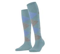 Burlington Women's Queen W Kh Cotton Long Patterned 1 Pair Knee-High Socks, Blue Silent Water 6014, 3.5-7