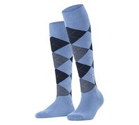 Burlington Women's Queen W Kh Cotton Long Patterned Knee-High Socks 1 Pair, Blue Light 6541, 3.5-7