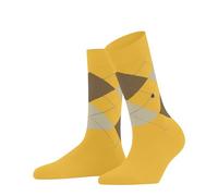Burlington Women's Queen W So Cotton Patterned 1 Pair Socks, Yellow Mustart 1318, 3.5-7