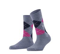 Burlington Women's Queen W So Cotton Patterned Socks 1 Pair, Blue Cobalt 6671, 3.5-7