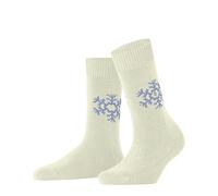Burlington Women's Snowstar W So Wool Patterned Socks 1 Pair, White Ivory 2062, 3.5-7