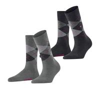 Burlington Women's Socks, 2-Pack - Argyle, Diamond Pattern, Clip, Onesize