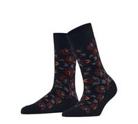 Burlington Women's Velvet Blooms W So Cotton Viscose Patterned 1 Pair Socks, Blue Marine 6120, 3.5-7