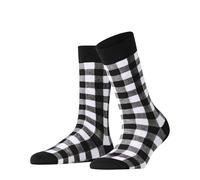 Burlington Women's Vichy W So Cotton Patterned 1 Pair Socks, Black 3000, 3.5-7