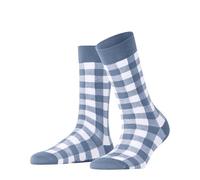 Burlington Women's Vichy W So Cotton Patterned Socks 1 Pair, Blue Sky 6876, 3.5-7