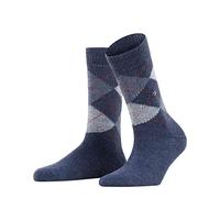 Burlington Women's Whitby W So Warm Soft Patterned 1 Pair Socks, Blue Deep 6222, 3.5-7