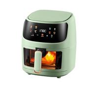 BURLOE Air Fryer with Viewing Window, Deep Fryer Hot Air 8L Cooking Functions One Touch Operation Deep Fryer with Hot Air without Oil Dishwasher Safe,Green