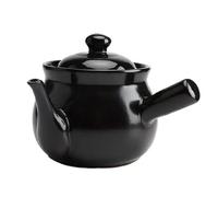 BURLOE Ceramic Casser Roller Stew, Chinese Medicine Pot Porcelain Cooking Pot Stoneplay with Lid Casserole Ceremony Ceramic Tableware Kitchen at Home,Black,3L