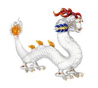 BURLOE Dragon Decant Set, 1000 Ml/33Oz Drinking Decanter Made of Clear Glass Chinese Zodiac Animal Whiskey Dragon Carafe Wine Donor Can Be Personalized,Clear