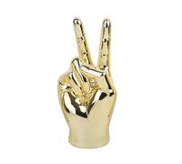 BURLOE Gesture Sculpture, Resin Finger Statue Hand Gestured Desk Statues Finger Sculpture Decoration Desktop Ornaments Argent Peace Hand Decorations,Gold,2