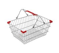 BURLOE Metal Shopping Basket, Wire Storage Farmhouse Handle Rust -Resistant for Residential Culture Shipping Food Basket Picnic,large