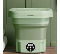 BURLOE Mini Foldable Washing Machine, Portable Bucket Washing Machine Foldable Automatic Automatic for Travel Motorhome Apartment Bucket The Household Multifunctional,Green