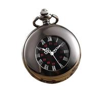 BURLOE Pocket Watch, Elegant Transparent Glass Cover Mechanical Steampunk Roman Numbers Dial Automatic Watch Women and Men Gift,2