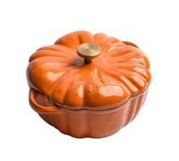 BURLOE Pumpkin Baking Dish, Pumpkin Shape Casserole Enamelled Cast Iron More Creative in The Lid of Non -Stick Coated Saucepan Deep Soup Pot Induction Stove,1.5L