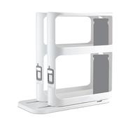 BURLOE Spice Shelf, Rotatable Spice Shelf, Extendable Cabinet Organizer Multifunctional Feeding Door Storage Storage Double Shelves Cosmetics,White
