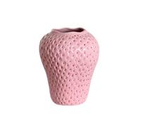 BURLOE Strawberry Decorative Ceramic Vase, Modern Strawberry Vases for Flowers Vintage Strawberervase Living Room Kitchen Garden Office Vase Deko Red Decor,Pink,M