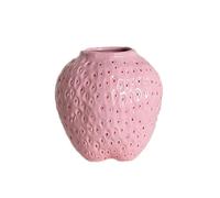 BURLOE Strawberry Decorative Ceramic Vase, Modern Strawberry Vases for Flowers Vintage Strawberervase Living Room Kitchen Garden Office Vase Deko Red Decor,Pink,S