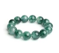 Burma Jadeite Floating Flower Elastic Bracelet Genuine Jewelry For Men Women