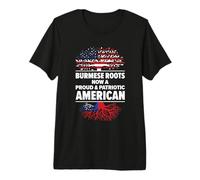 Burmese American Patriot USA Grown Myanmar US Flag Premium T-Shirt