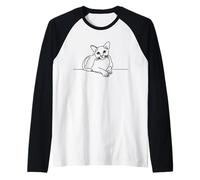 Burmese Cat Line Art Cat Lover Raglan Baseball Tee