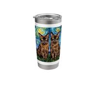 Burmese Cat Starry Night Artwork Stainless Steel Insulated Tumbler
