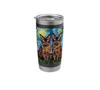 Burmese Cat Starry Night Artwork Stainless Steel Insulated Tumbler