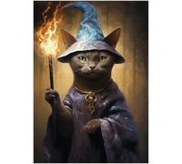 Burmese Cat Wizard Puzzles 1000 Pieces for Adults - Gift for Burmese Cat Owner - Funny Challenging Jigsaw Puzzle Perfect for Game Nights