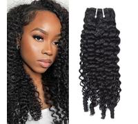 Burmese Curly Single Bundle Human Hair 3C4A Spiral End Quick Kinky Curly Human Hair Extensions 1 Pc Natural Black Brazilian Weaving For Women 16 Inch