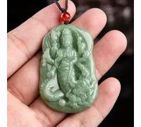 Burmese Jade Guanyin Pendant Jewelry Emerald Natural Green Necklace Jadeite