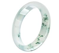 Burmese Jadeite Jade Bracelet Positive Circle Ice Species Floating Sun Green Dark Green Orchid Jade Bracelet Round Bar Female Is The Best Gift For Festivals (Color : Green, Size : 58mm)